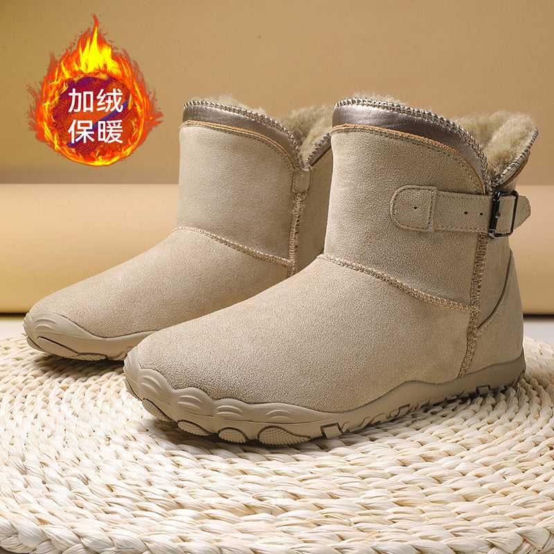 Outdoor casual ankle boots, snow boots, autumn and winter couple's fleece and thickened warm cotton boots