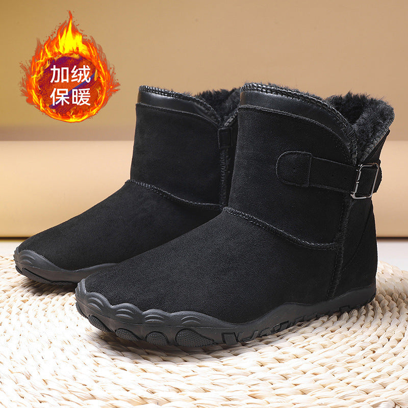 Outdoor casual ankle boots, snow boots, autumn and winter couple's fleece and thickened warm cotton boots