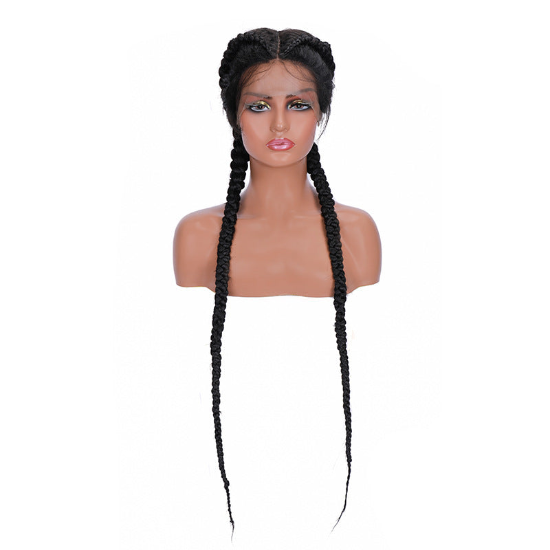 Middle part 36 inch double Braided Wig Lace Fron Braided Wig