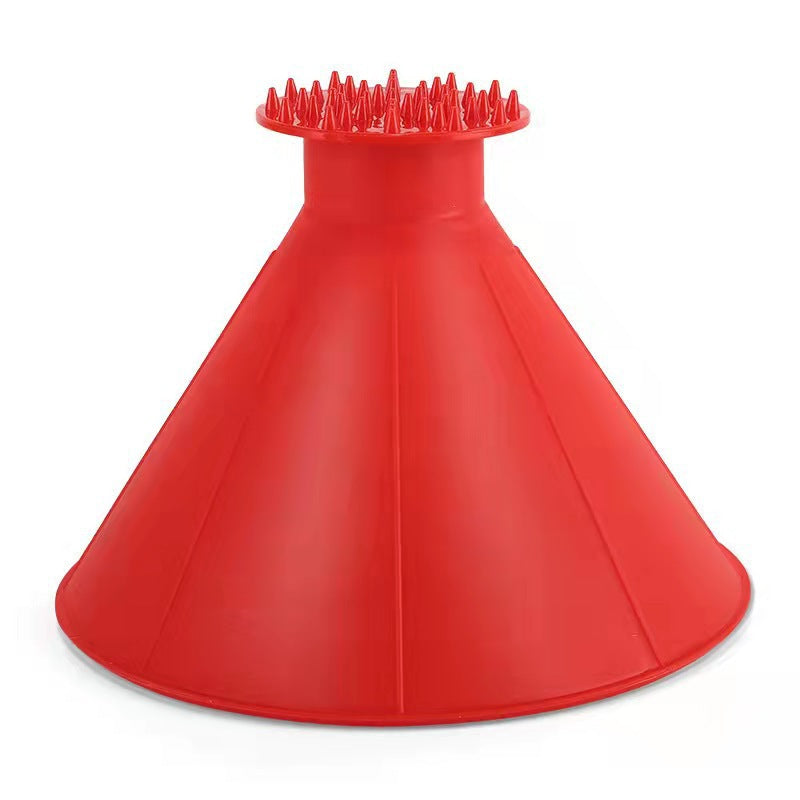 Multi-functional windshield snow scraper brush, fuel funnel glass snow remover