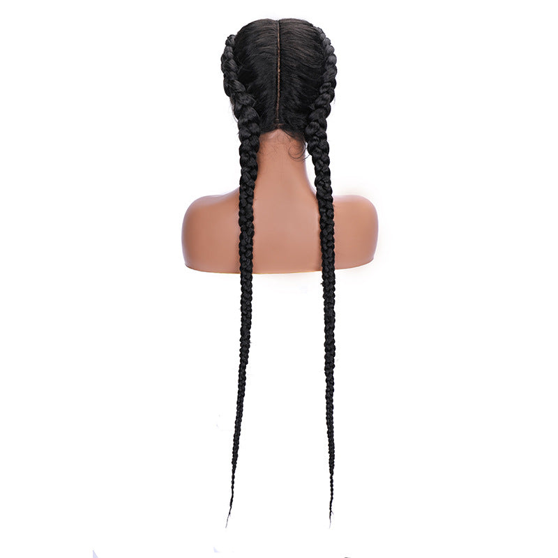 Middle part 36 inch double Braided Wig Lace Fron Braided Wig