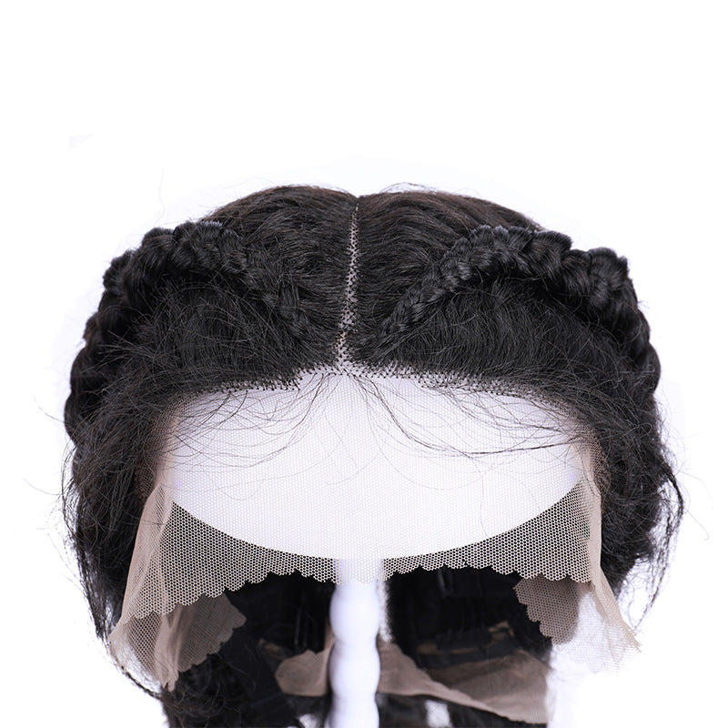 Middle part 36 inch double Braided Wig Lace Fron Braided Wig