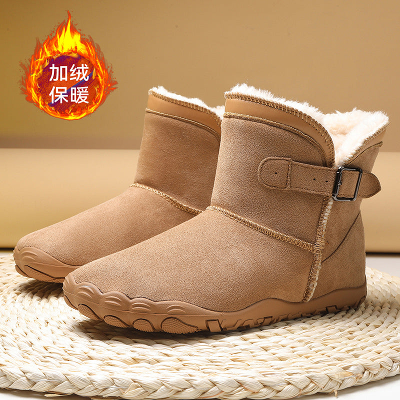 Outdoor casual ankle boots, snow boots, autumn and winter couple's fleece and thickened warm cotton boots