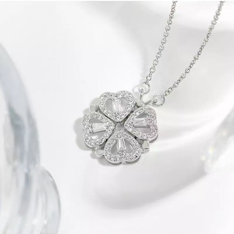 Heart Shape Folding Clavicle Chain Necklace