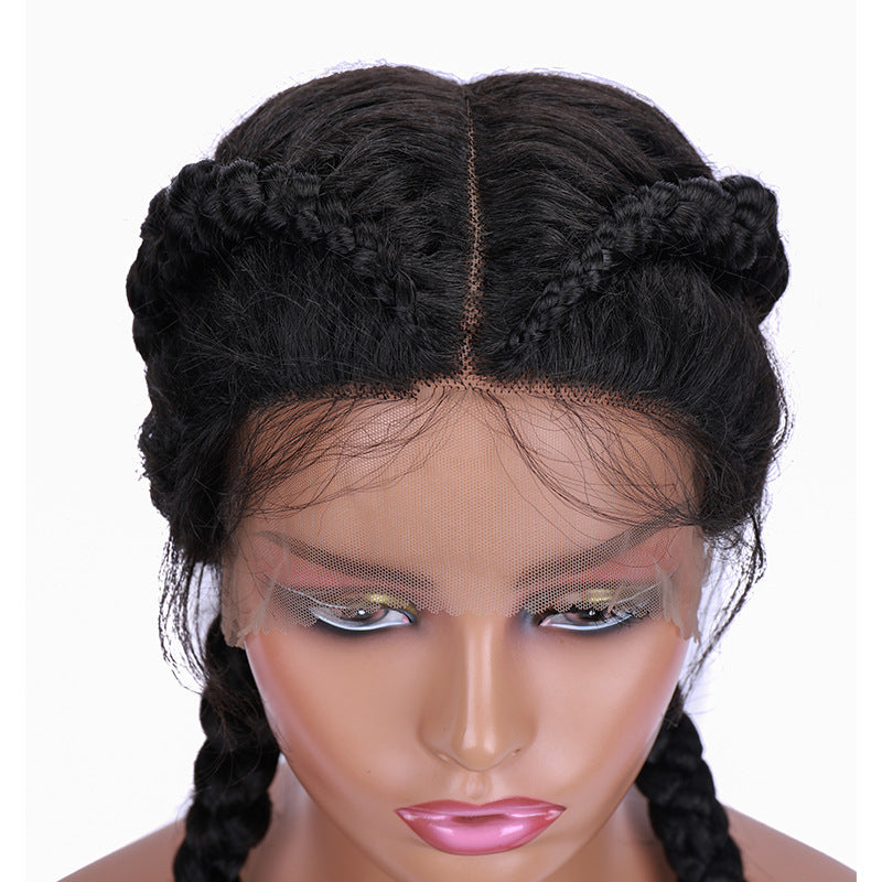 Middle part 36 inch double Braided Wig Lace Fron Braided Wig