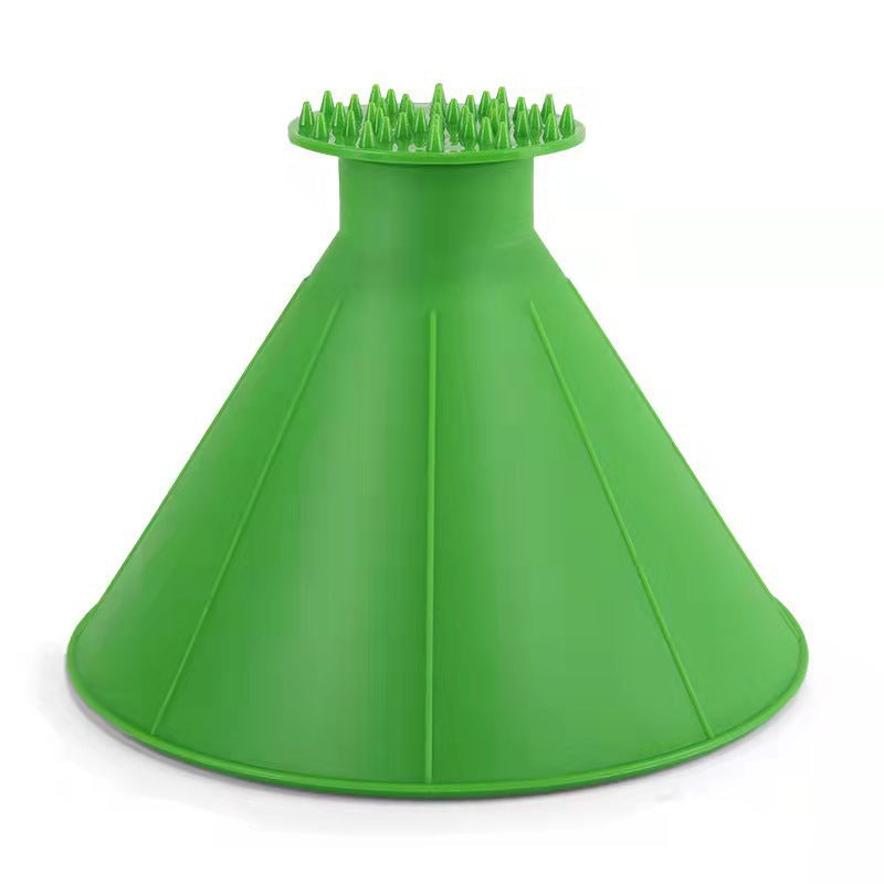Multi-functional windshield snow scraper brush, fuel funnel glass snow remover