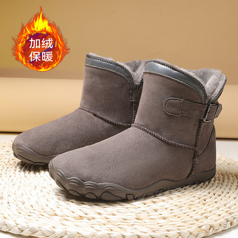 Outdoor casual ankle boots, snow boots, autumn and winter couple's fleece and thickened warm cotton boots