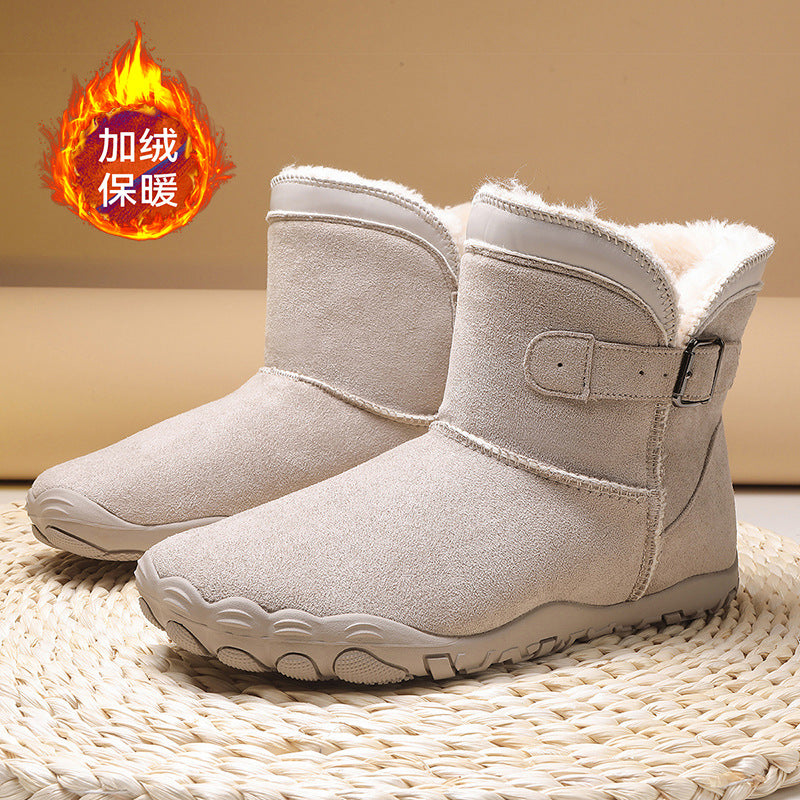 Outdoor casual ankle boots, snow boots, autumn and winter couple's fleece and thickened warm cotton boots